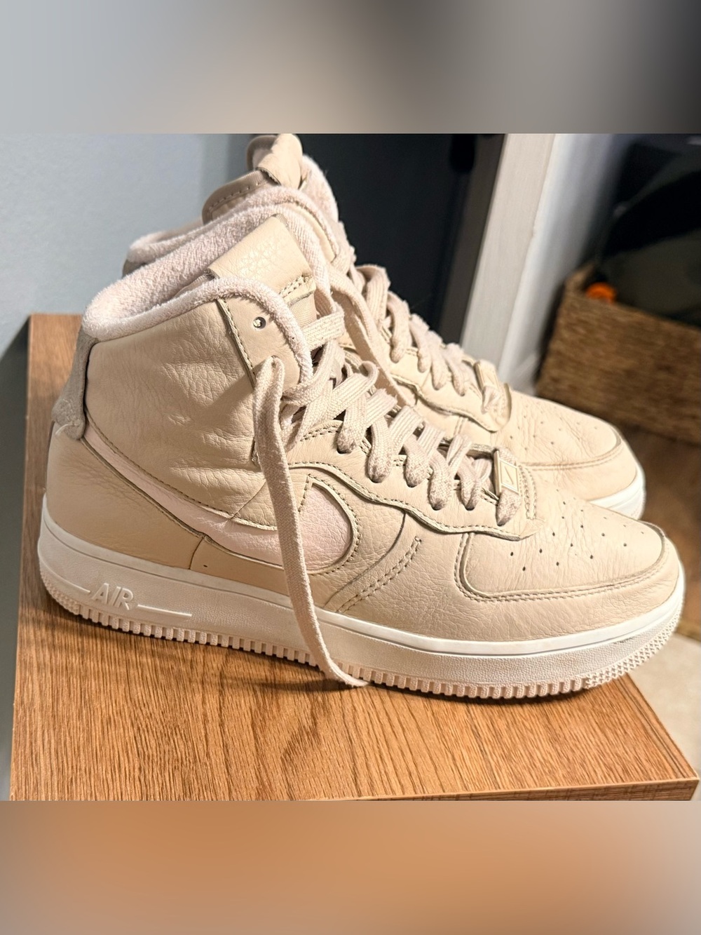 Nike Air Force 1 High | Women's Size 8.5 | Beige/Tan Tumbled Leather